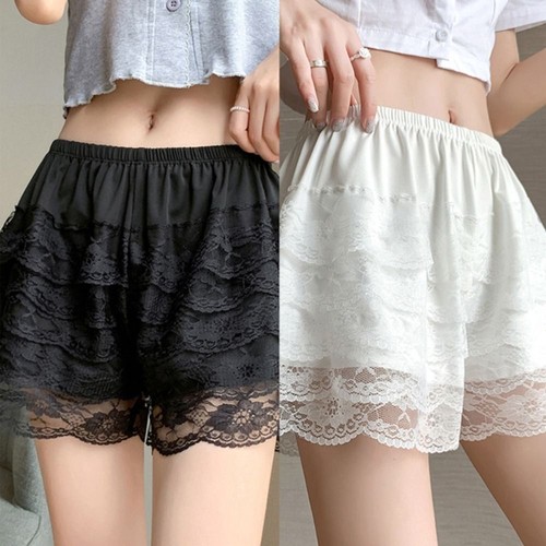 Short Pantalon Femme Dentelle Patchwork - Taille Haute, élastique, Sécurité, Couleur Multicolore Taille S