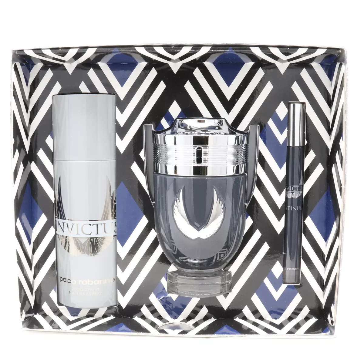 Paco Rabanne Invictus Platinum Eau De Parfum 3-Pcs Gift Set / New With Box