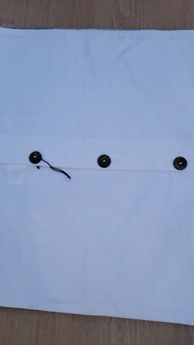 West Elm Crewel Overlapping Shapes Pillow Cover 18”x18” Blue Gray White - Picture 5 of 5