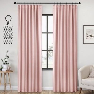  Blackout Curtains for Girls Bedroom Living 42''W x 84''L (Pack of 2) Light Pink