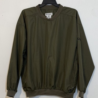 Columbia Packable Pullover Windbreaker Crewneck Olive Men s XL