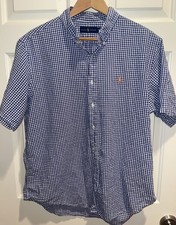 Polo Ralph Lauren Seersucker Blue/white Checked Shirt XL