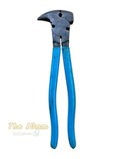 Used Channellock 85 Fence Pliers 10" Made In USA High Carbon Steel Blue Grips