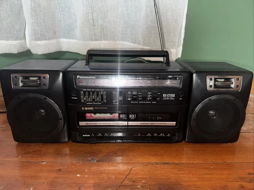 Panasonic RX-CT810 Vintage Boom Box w AM/FM Stereo Radio Dual Cassette Decks