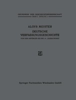 Deutsche Verfassungsgeschichte Von Den AnfäNgen Bis Ins 14. Jahrhundert Meister
