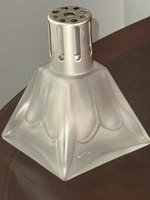 LAMPE BERGER FROSTED GLASS CATALYTIC OIL LAMP  PIRAMID + BURNER WICK