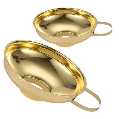  2 Pcs Stainless Steel Oil Leakage Large Funnel Wide Mouth Big Metal Kitchen