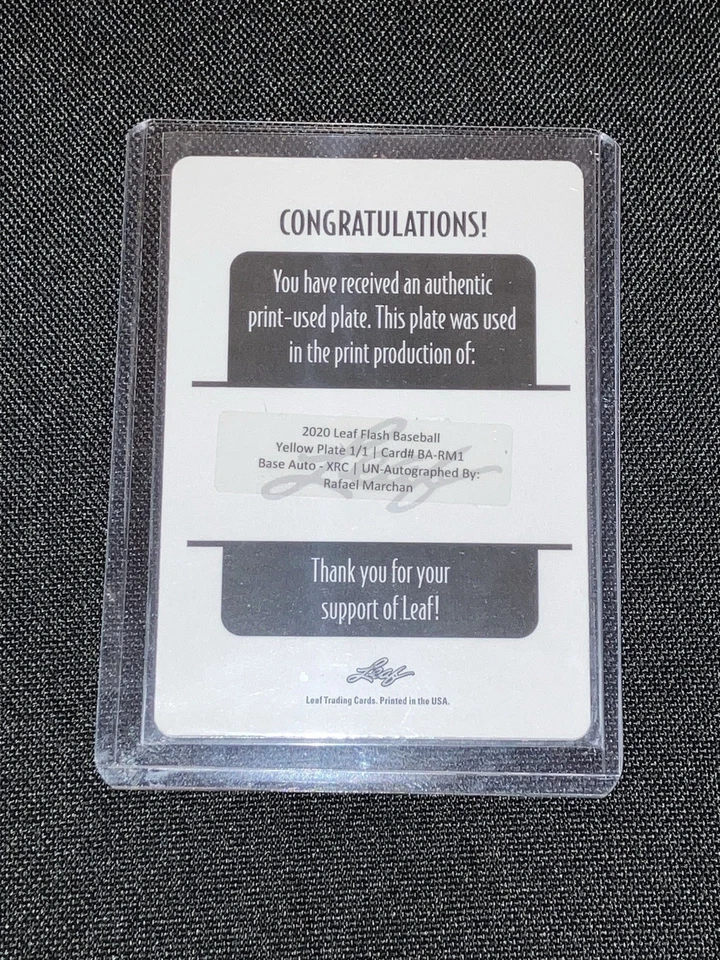 2020-21 Leaf Baseball MLB Rafael Marchan Yellow Printing Plate 1/1 🇻🇪 - Image 2 of 2