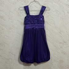 Speechless Girls Purple Formal Dress Sequined Bodice Bubble Glittery Skirt sz 16