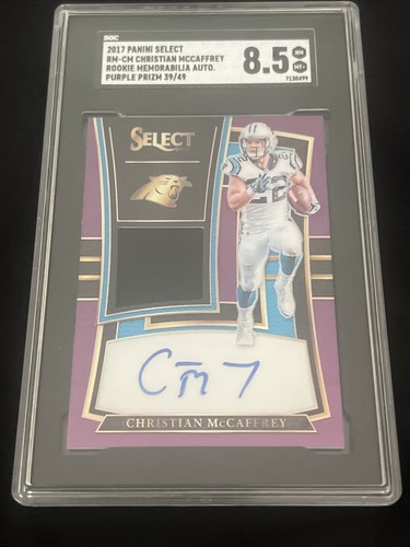 Christian McCaffrey #RM-CM 2017 Panini Select Rookie Signature Memorabilia Prizm card