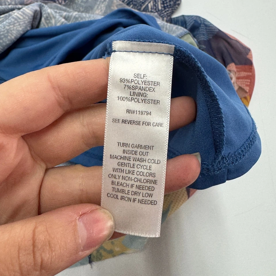 Falda One World Mujer Mediana Azul Rosa Floral Boho Maxi Estampado Mixto Foto 3 de 4