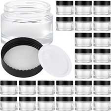 Glass Jars with Lids,Eco-Friendly Cosmetic Containers with Airtight Black Lids