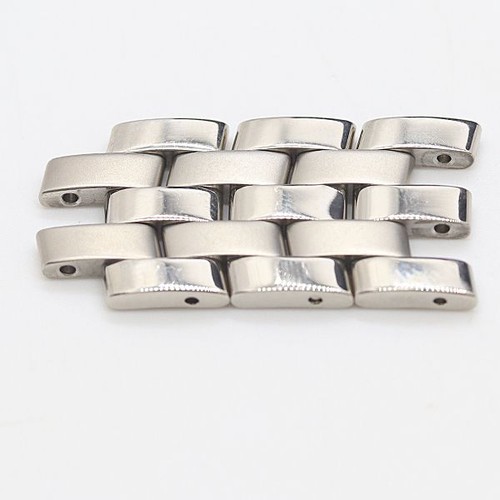 Gucci Genuine 3 Links 5500M Mens Watch Band Bracelet Parts Silver Color 18mm - Picture 2 of 3