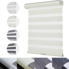 Cordless Zebra Blinds for Windows with Jacquard Pattern Insulated Roller Shades