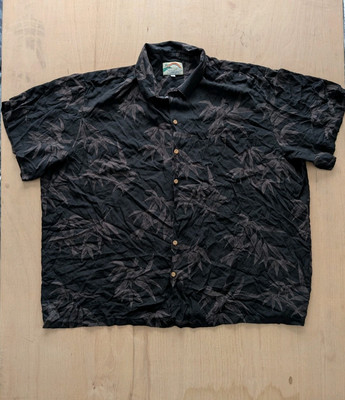 Paradise Found Hemd Herren schwarz geblümt Hawaii Kurzarm 4XL siehe Beschreibung