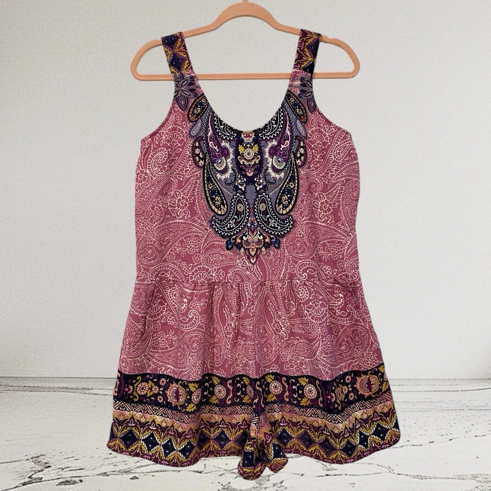 Mameluco Xhilaration Estampado Paisley Talla Grande Y2K Boho Chic Foto 2 de 4