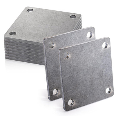 8 Pack Flat Steel Plates, 4'' X 4'', Laser Cut A36 Mild Steel, Weldable Sheets