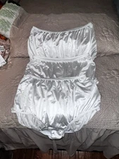Teri Lingerie Panties Sz 13 Nylon Satin Silky White Lot of 3 NWOT
