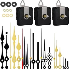 EMOON 3 Pcs High Torque Clock Mechanism Total Shaft Length 7/8 in, Black 