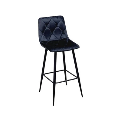 Terciopelo Taburete de terciopelo negro - h. asiento 75 cm - Imagen 1 de 4