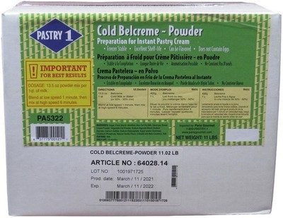 Pastry 1 Pastry Cream Powder, Cold Process - 11 Lbs