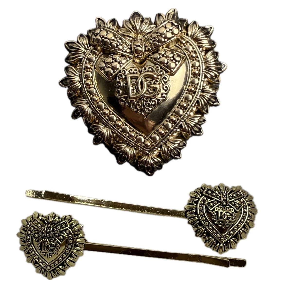 Dolce & Gabbana Devotion Sacred Heart Brooch & Hair Pins Set  display picture 1