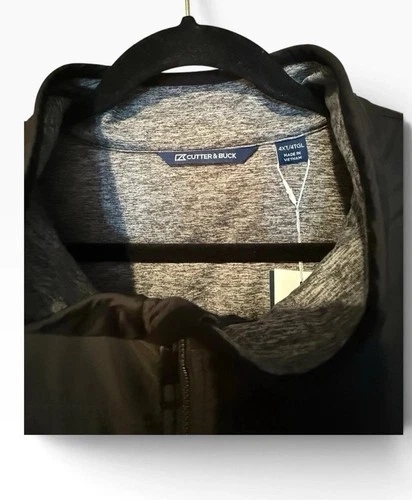 Cutter & Buck Stealth Eco Hybrid Quilted Full Zip Vest Blk/Gray xpt logo 4XLT image 7