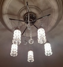 Ceiling Chandelier Crystal (pair) Pendant Light Fitting Living Room