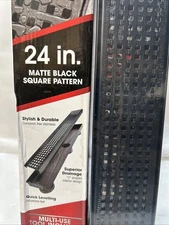 Reln Linear Shower Drain Matte Black FD2403SQBK 24in Stainless Steel 304