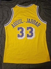 Los Angeles Lakers Jersey Mens XL Yellow NBA Kareem Abdul-Jabbar 33 Give Away