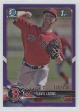 2018 Bowman Chrome Prospects Purple Refractor 195/250 Travis Lakins #BCP139 ni4