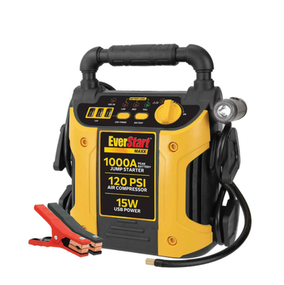 カーボンファイバー ストラットバー イエロー EverStart Maxx 1000A Jump Starter 120 PSI Air Compressor USB LED