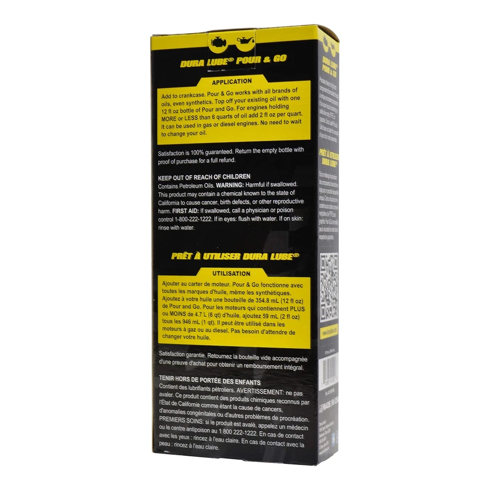 Tratamiento de motor Dura Lube Just Pour & Go para gas y diésel | 12 oz Foto 2 de 2