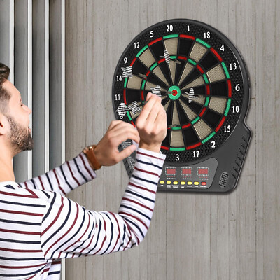 Electronic Dart Board with 27 Game Modes LED Screens & Soft Tip Darts