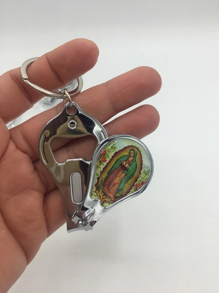 Chaveiro 12 Baptism Favor Virgen De Guadalupe, cortador de unhas - abridor de garrafa. - Imagem 3 de 4