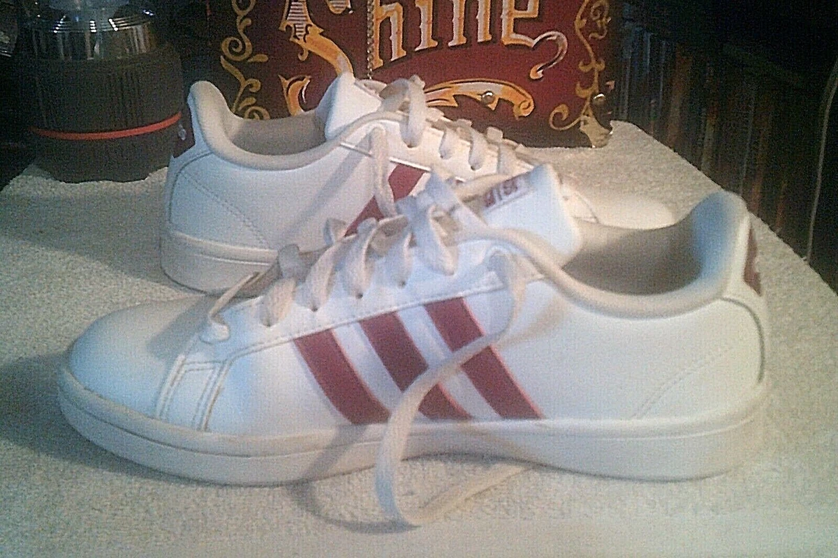 Adidas Neo Advantage White Red Stripe Sneakers Mens US 39 | eBay