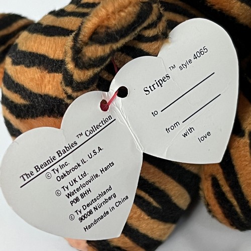 Authentic Ty Stripes Beanie Baby - 3rd gen Hang Tag / 2nd gen Tush - Picture 3 of 5