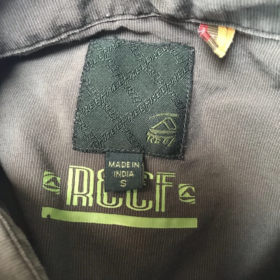 Reef Shirt Mens Small Surfer Skater Utility Grunge Button Workwear Green Preppy - Image 3 of 4