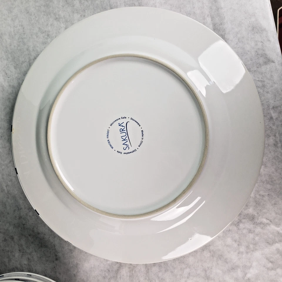 Juego de vajilla Sakura by ONEIDA Winter Frost 16 piezas colección navideña Foto 4 de 4