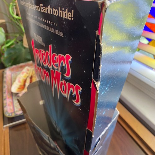 Espositore da banco vintage Invaders From Mars 1986 film Standee POP video negozio - Foto 6 di 11