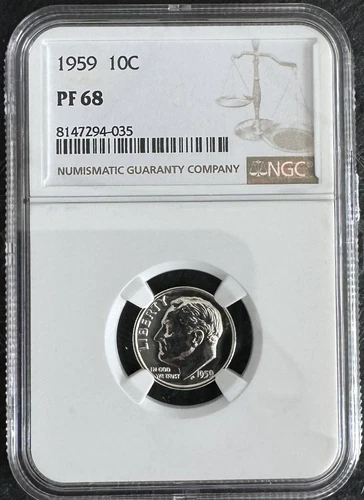 1959 P PF68 Roosevelt Silver Dime 10c  NGC