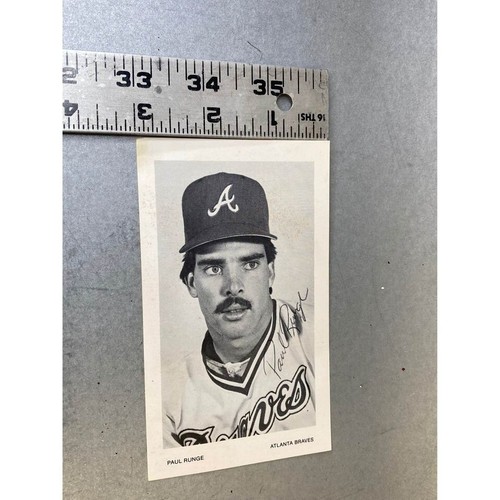Vintage 1985 Paul Runge 3x5 Atlanta Braves Team Issue Photo Baseball Card Autogr - Picture 4 of 5