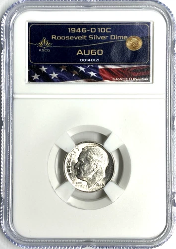 1946-D SILVER Roosevelt Dime About Uncirculated+ FIRST YEAR 10C