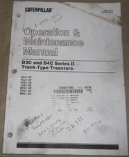 CAT CATERPILLAR D3C D4C SERIES II TRACTOR DOZER OPERATION & MAINTENANCE MANUAL
