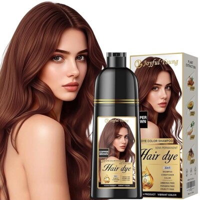 Hair Dye Shampoo With Natural Ingredients Gray Hair Coverage, Ammonia-Free.