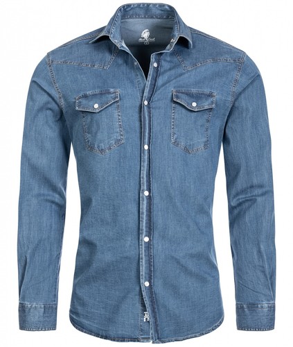 Rock Creek Herren Jeanshemd Denim Blau Herrenhemd Regular Fit Langarm S-XXL M4 - Bild 17 von 23
