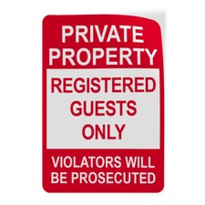Vertical Vinyl Stickers Private Property Registered Only Violators Prosecuted
