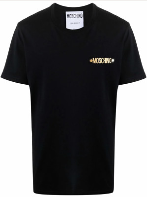 Moschino Couture T-shirt Metal Gold Logo Top Iconic Shirt