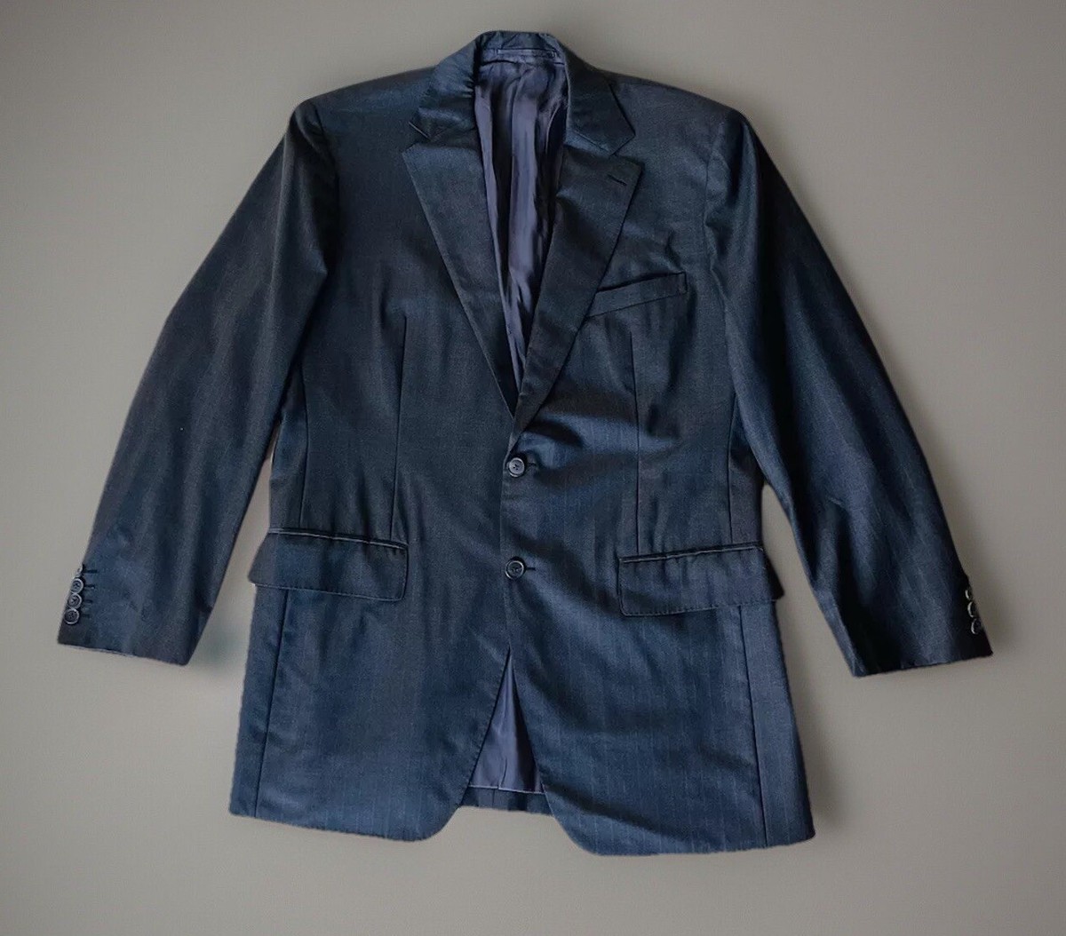 Mainline Bespoke Loro Piana Super 130's Wool Gray Blue