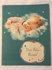 Vtg 40's UNUSED Baby Record Diary Book Gift from Nestle's Milk Products 
